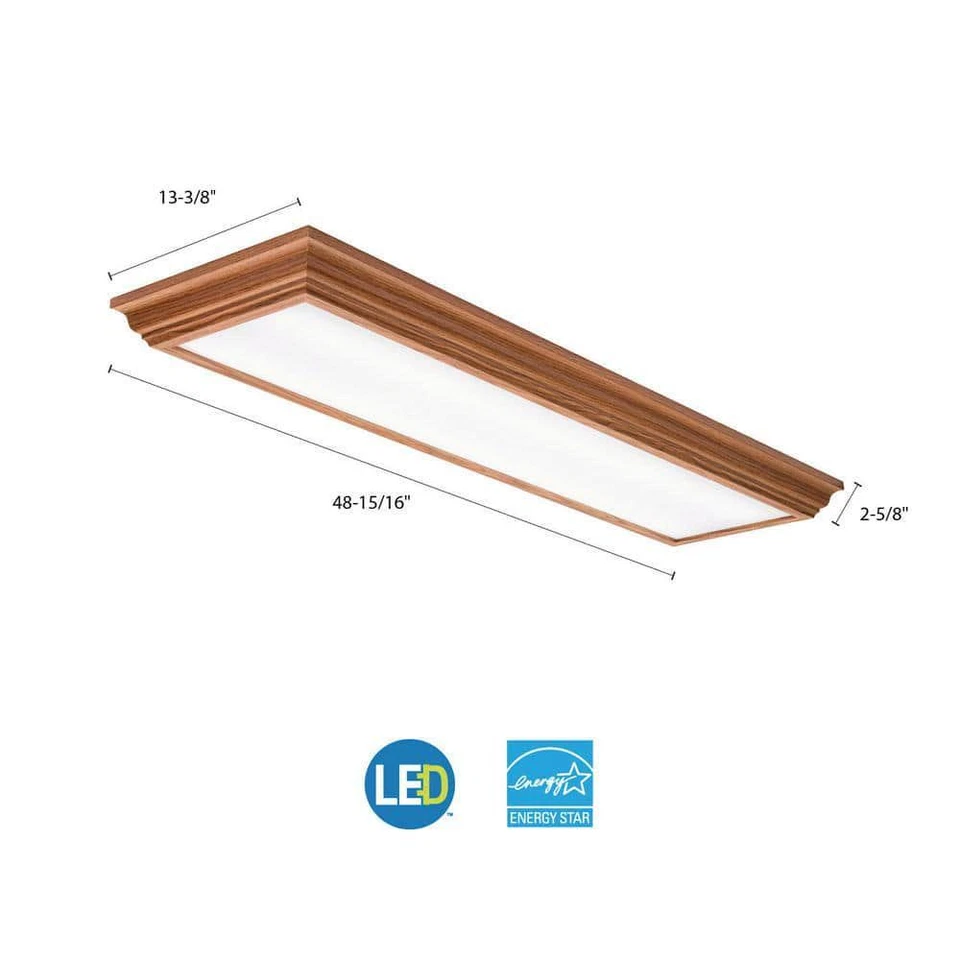 Luz LED de montaje empotrado Lithonia Lighting 4'L 64W 3300 lúmenes blanco brillante en roble Foto 3 de 4