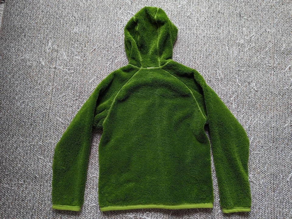 vintage PATAGONIA rhythm SHAGGY deep pile fleece M green HOODED jacket green - Image 4 of 4