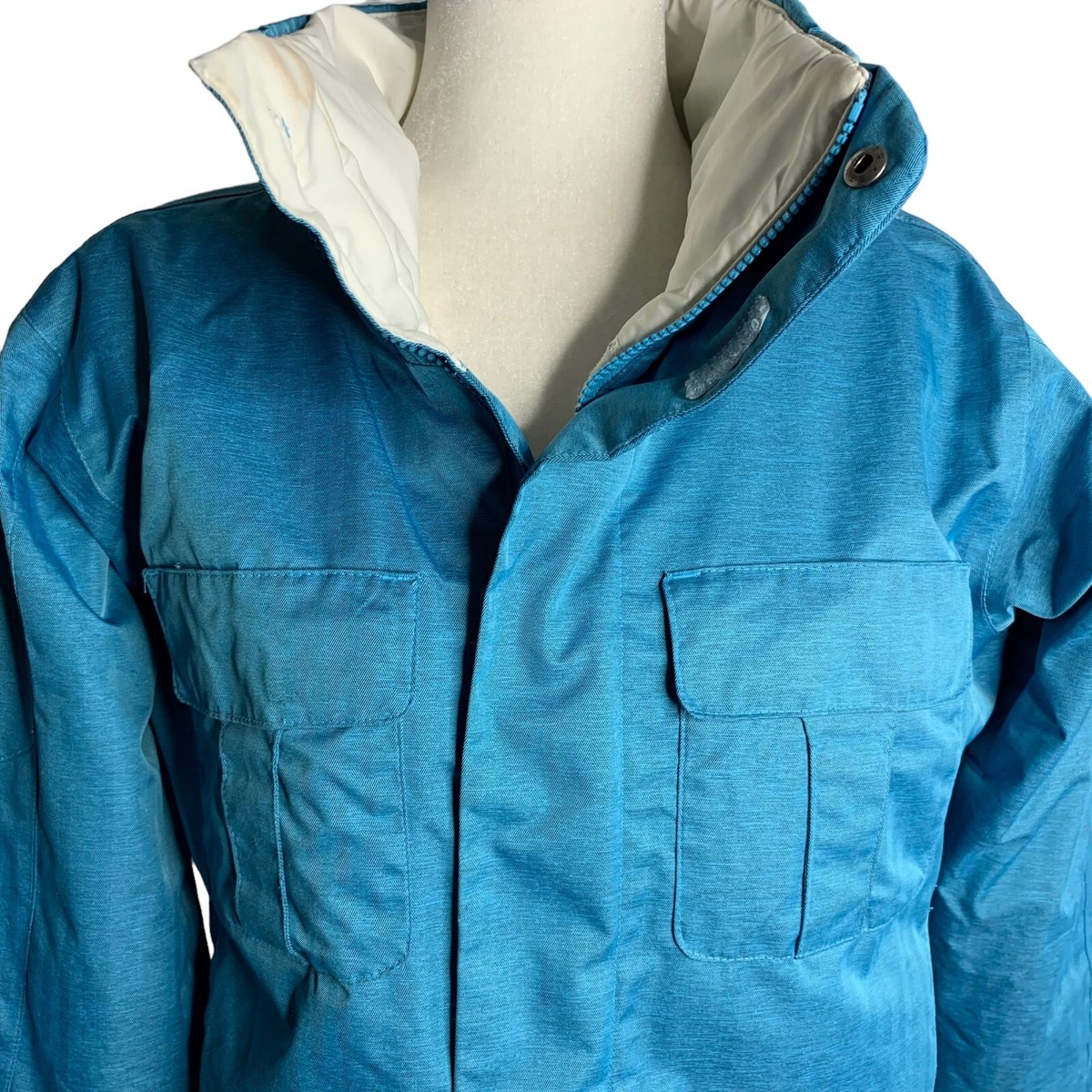 Bonfire Snowboarding Gold Series Jacket M Blue Fleece Lined Zip  