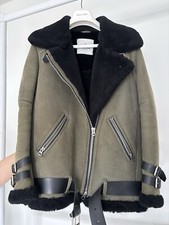 Ducie London Serena Shearling Coat Green And Black Size M - Worn Once. Rrp £895