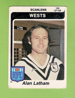 1980  WESTERN SUBURBS MAGPIES  R/L  CARD #166  ALAN  LATHAM (NEVILLE SINCLAIR)
