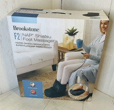 Brookstone F2 NAP Shiatsu Heated Black Foot Massager  Fabric Plush Cover 1441D3