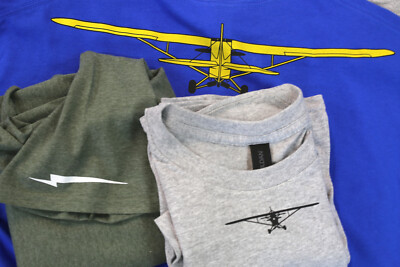 Piper J-3 Cub T-shirt with 3 designs on the one shirt. thirt shirt