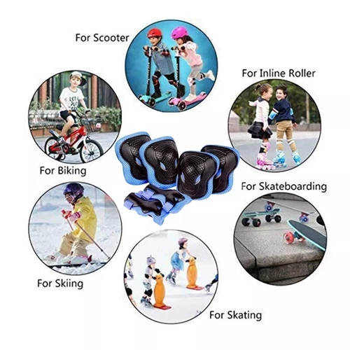 6Stk Schutzausrüstung Set Protektoren Kinder Knieschoner Schoner Inline Skates!! - Bild 35 von 49