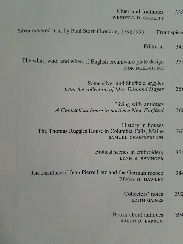 The Magazine ANTIQUES FEB 1972 CREAMWARE ARGYLES RUGGLES BIBLE EMBROIDERY LATZ - Image 4 of 4