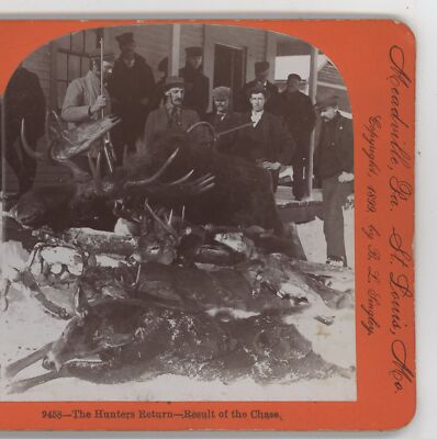 Hunters Return Result of the Chase Keystone Stereoview c1900