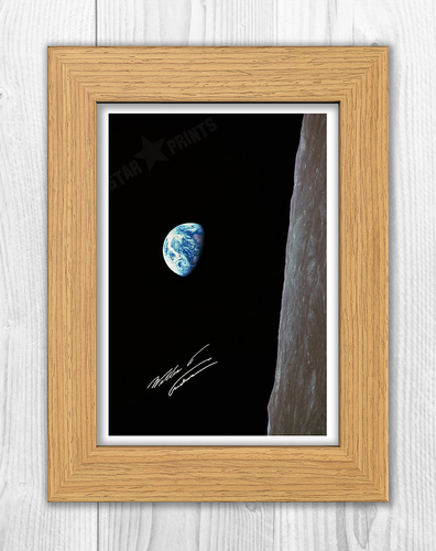 Earthrise taken by Bill Anders Apollo 8 A4 signed poster choice of frame - Imagen 6 de 6