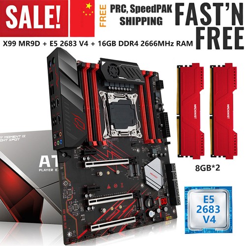 X99 Motherboard LGA 2011-3 + Xeon 2680 V4 CPU 16GB DDR4 2666MHz ECC RAM M.2 Slot - 第 1/12 張圖片