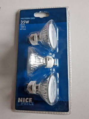 Nice Price Halogen Reflektor GU10 3er Pack 50W 52mm 230V 3703 Neu