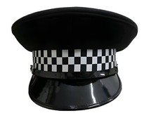 British Police Officer Peaked Cap – Black Wool Top