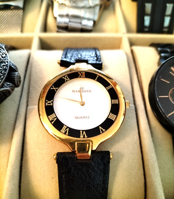 Seltene Utraslim 14kt Gold und Perlmutt Unisex 90er Kollektion aus Produktion!