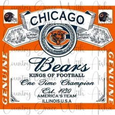 20oz Skinny Tumbler Sublimation Transfer Chicago Bears Ready To Press