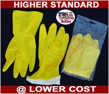 12 Pairs Household Rubber Latex Multi Purpose Yellow Gloves Small, M, L or XL.