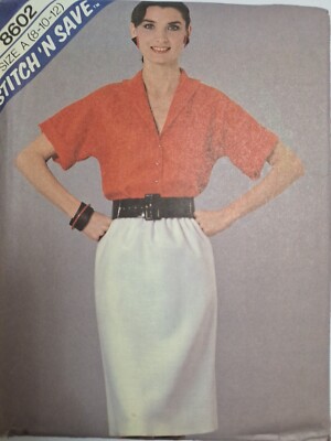 Shirt Skirt Slim Straight 8 10 12 McCalls Stitch N Save 8602 Sewing Pattern UC