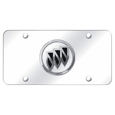 Buick Logo License Plate Black On Chrome