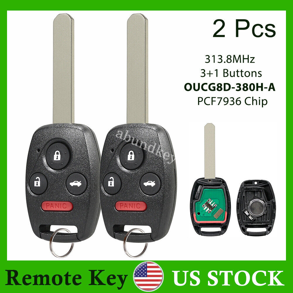 2003-2007 Honda Accord Key Fob Remote OUCG8D-380H-A – 2 Pack  