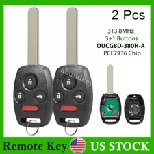 2 For 2003 2004 2005 2006 2007 Honda Accord Key Fob Remote Control OUCG8D-380H-A