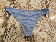 TRUE VINTAGE VICTORIA'S SECRET LARGE SMOOTH BLUE EVERYDAY PERFECT THONG PANTY