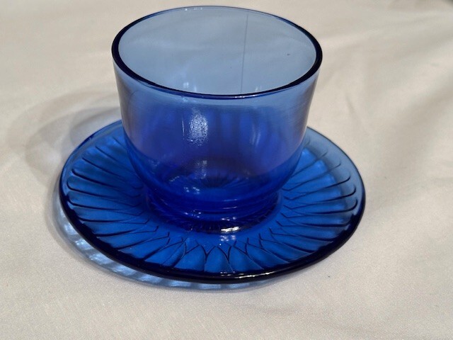Vtg MACBETH-EVANS Petalware GLASS Cobalt Blue JAM JAR No Lid lot jr