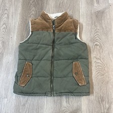 Gymboree Go Outside Boys Vest Green Puffer Cordoruy Size XS 4
