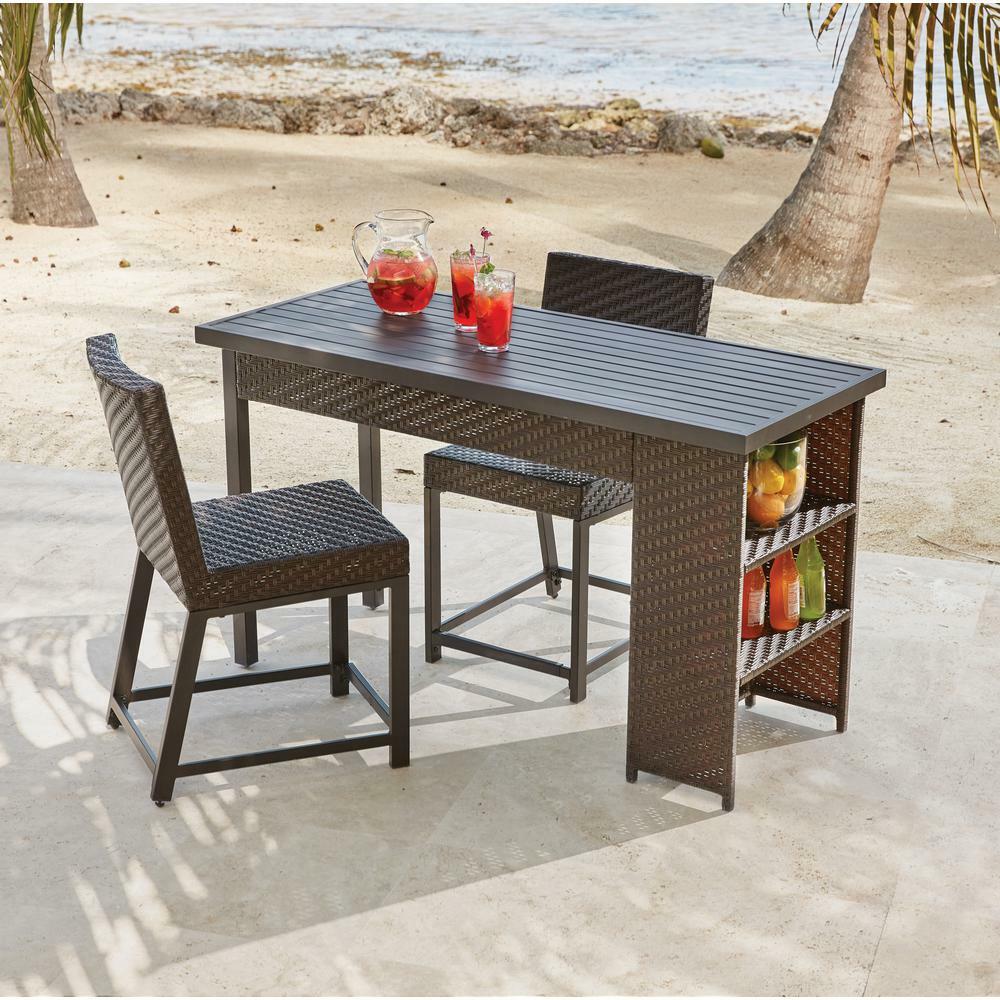Threshold Camden 3 Piece Sling Balcony Height Patio Dining Set Brown Rust Resist For Sale Online Ebay