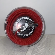 Swiss Pepper Red Webbed Belt Adjustable Silver Clasp Polyester Strap NEW