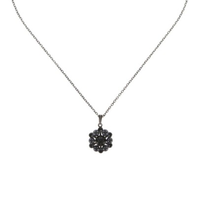 Konplott Necklace Collier Dutchess Black Crystal Silver Night