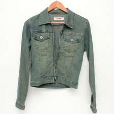 Stone Women S Jean Jacket Small Long Sleeve Full Zip