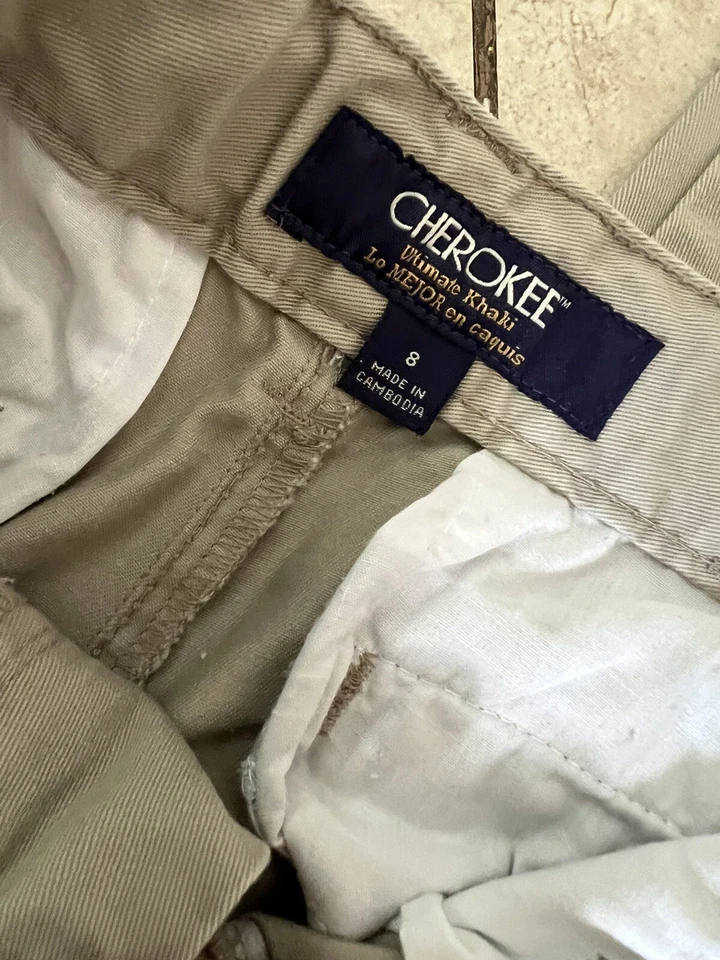 切诺基终极裤子 8 卡其色 100% 棉制服休闲裤 男孩 青少年 — 第 2/4 张图片