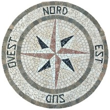 ROSA DEI VENTI CON PUNTI CARDINALI DIAM.120 CM ART Grigio