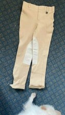 On Course JODHPURS *Sz 8 Youth *Beige *VGC w/Cuffs Pull-On Elastic Waist