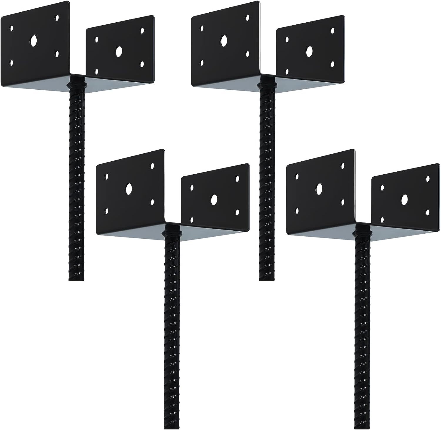 4 Pack Concrete Fence Post Holder U Shape 6 x 6 Post Anchor Deck Post