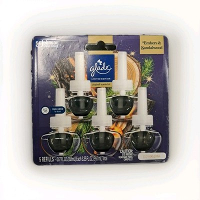Glade Limited Edition Embers & Sandalwood Scented Oil, 5 Pack, NEW