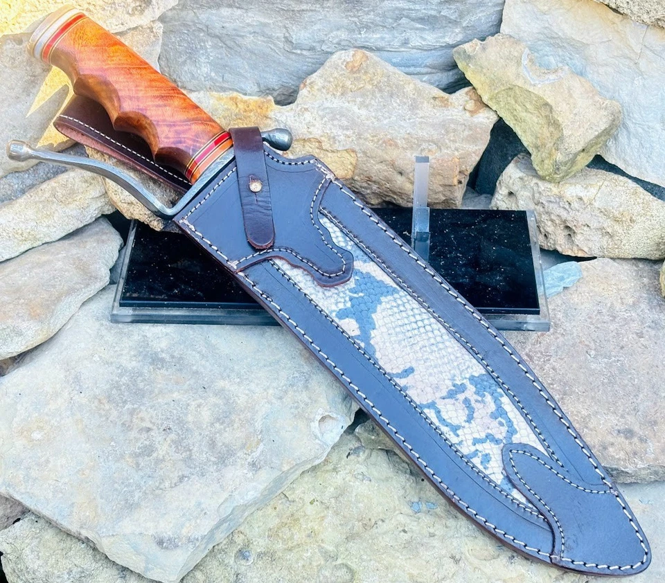 Impact Cutlery Custom Fixed Blade Sasquatch Bowie Knife 18" Wood Handle Knives - Image 4 of 4