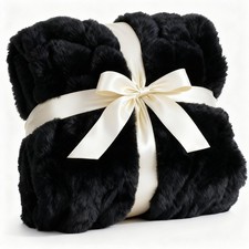 Fluffy Blanket Throw Size - Faux Fur Throw for Couch or Bed - Ultra Plush Sof...