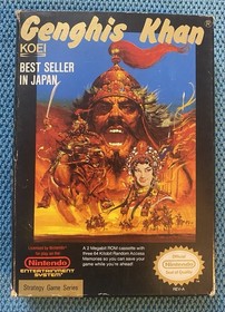 Genghis Khan (NES) Koei Strategy CIB - 100% Complete w/ Poster Map & Sleeve-1990
