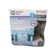 Commercial Electric 3" LED Gimbal Light Brushed Nickel Canless Swivel