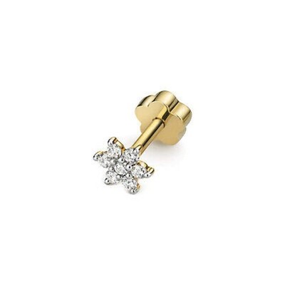 Diamant Blume Knorpel Ohrstecker Gelbgold Premium Diamant 0,07ctw