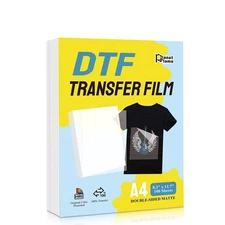 PlanetFlame DTF Transfer Film A4(8.3"*11.7")100 Sheets Double-Sided Matte Dir...