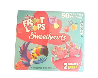 Kellogg s Froot Loops Sweethearts Cereal Snacks 50ct Signable Pouches Limited Ed