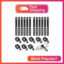 Lamicall 20Pack Silicone Cable Ties, Office Desk Organizer Accessories, Reusable