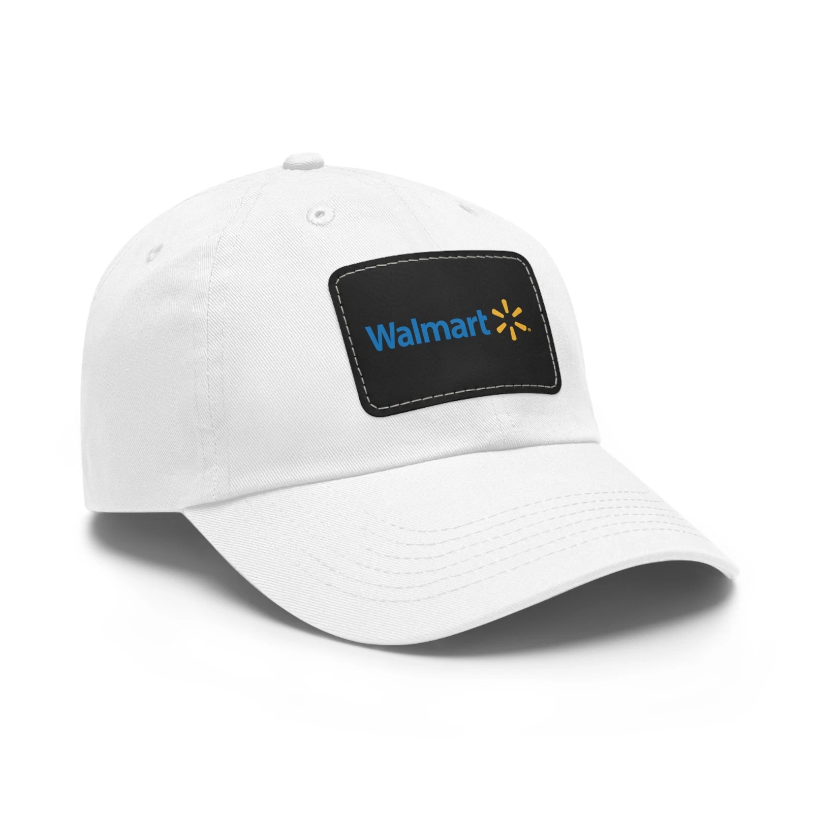 Walmart Dad Hat with Leather Patch Adjustable Cap