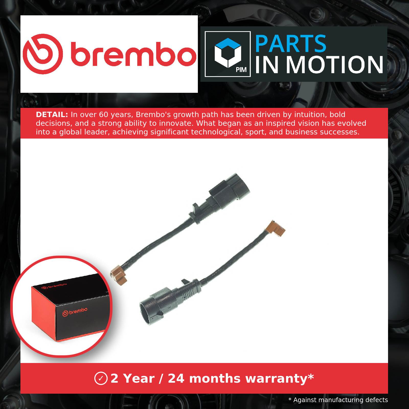 Brake Pad Wear Indicator Sensor fits IVECO DAILY 3.0D Front 2009 on Brembo New - Image 4
