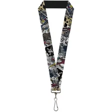 Buckle-Down Lanyard-1.0"-Dead Men Tell No Tales Close-up White 22" x 1" Multicol