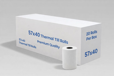 57x40 Thermo Kreditkarten Maschine Quittung Papier Kassenrolle (500 Rollen) - NÄCHSTER TAG