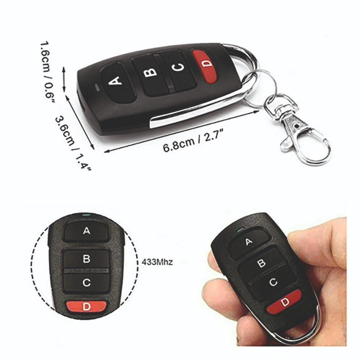 Mach Power Telecomando Universale RF Autoapprendente - 4 Tasti, 433 MHz, Per Cancelli E Garage, Batterie Incluse