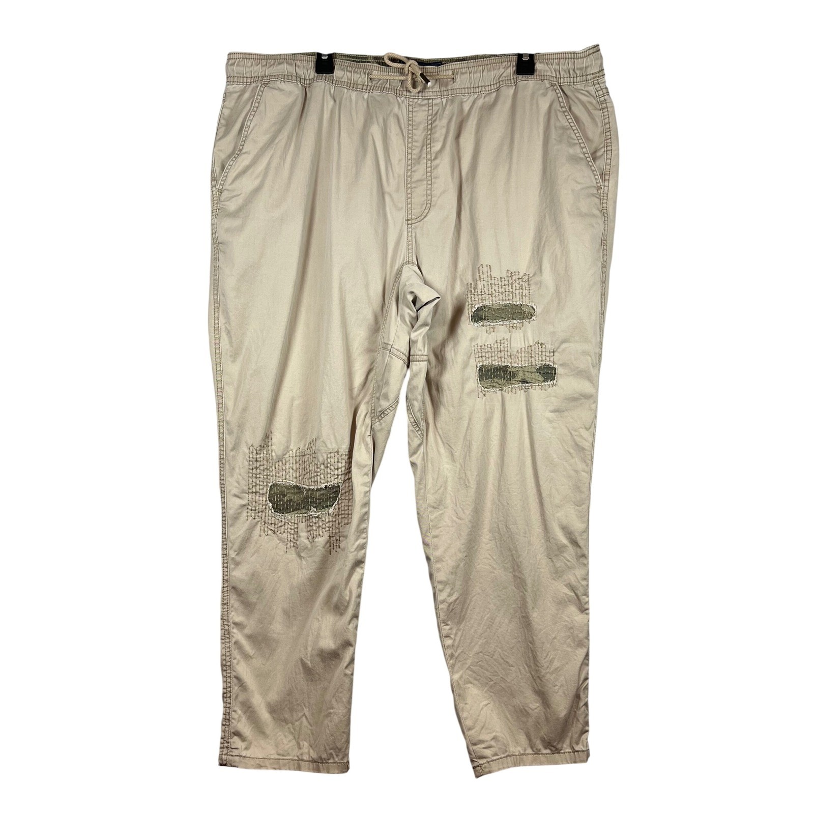 American Rag Drawstring Patchwork Khaki Straight … - image 1