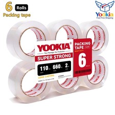 6 Rolls Shipping Packaging Box Packing Sealing Tape 2 mil 2" x 110 Yards 330FT