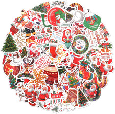 100 PCS Christmas Stickers, Cute Christmas Vinyl Stickers for Water Bottles Scra