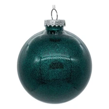 Vickerman 4.75" Plastic Ball Ornament in Clear Sea Blue Glitter (Set of 4)